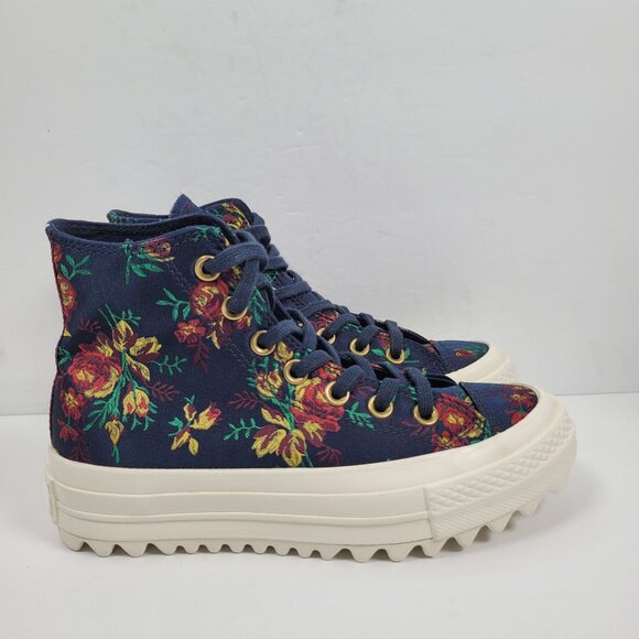 Converse Women's Floral High-Top Platform Sneakers 561654C US Size 5 - Picture 1 of 8